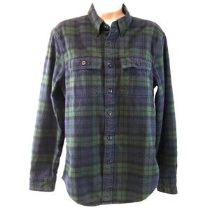 Vintage Abercrombie & Fitch Flannel Plaid Button-Up Shirt Navy green 2012 sx S